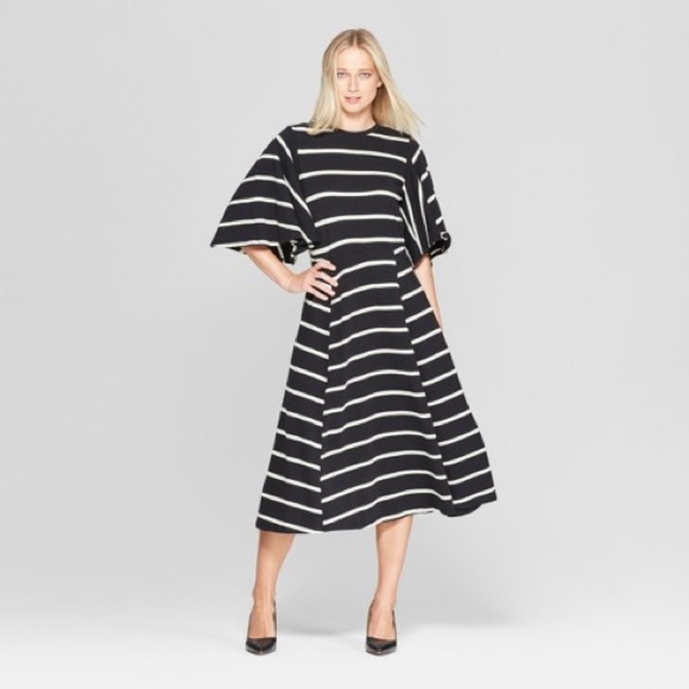 Who What Wear black & white striped dress